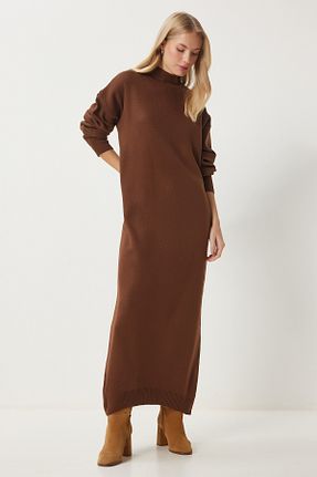 لباس قهوه ای زنانه تریکو Lovelyİstanbul - کد 869394194