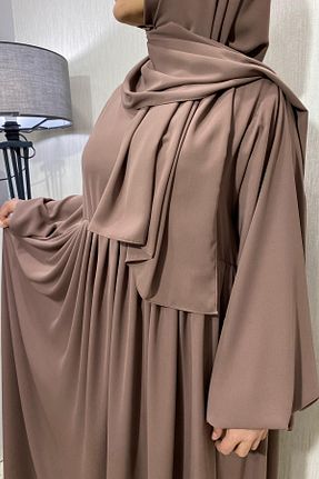 کلاه و ابایا قهوه ای زنانه پنبه پلی استر ARKARLİN - کد 869393575