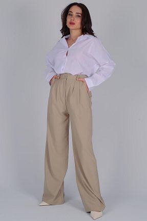 شلوار بژ زنانه پلی ویسکون FACETTE - کد 806369972