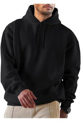 سوئیشرت مشکی مردانه ساده LACKH - کد 869407204