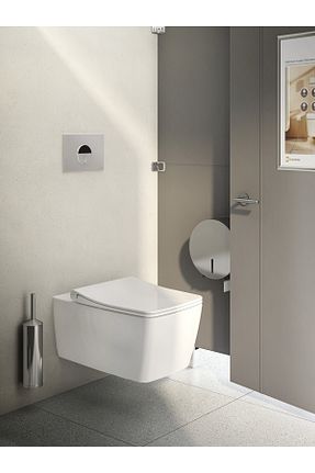 فرچه توالت سفید پلاستیک VitrA - کد 4921981