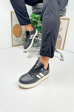 کفش اسنیکر مشکی مردانه بند دار İmerShoes - کد 867004505