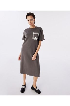 لباس طوسی زنانه بافت Twist - کد 807868460