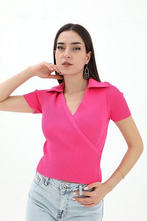 پلیور صورتی زنانه رگولار MokaShopin - کد 869898358