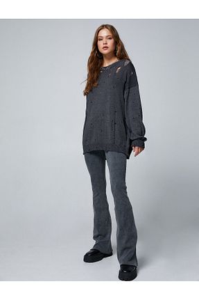 پلیور طوسی زنانه ساده Koton - کد 760596359
