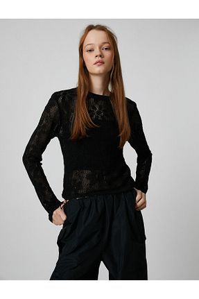 پلیور مشکی زنانه ساده Koton - کد 634629742