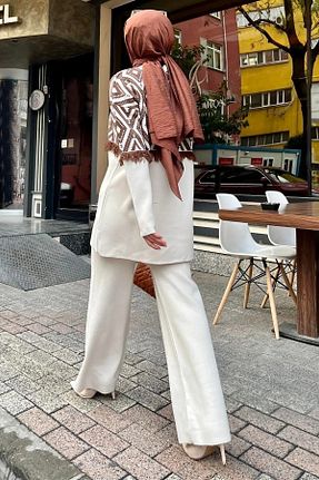 ست بالاتنه و پائین تنه بژ زنانه تریکو NZL TEKSTİL - کد 869500025