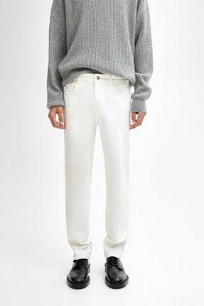 شلوار جین نباتی مردانه پاچه لوله تفنگی Massimo Dutti - کد 853600918