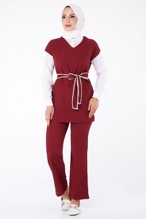 ست گرمکن زرشکی زنانه اسلیم TOFİSA - کد 869600970