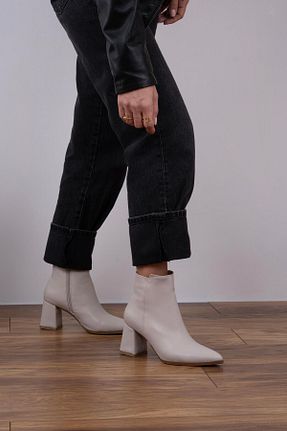 بوت / نیم بوت بژ زنانه چرم مصنوعی sovrana - کد 869635051