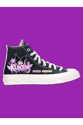 کفش اسنیکر مشکی زنانه بند دار LİASSHOES - کد 869656103