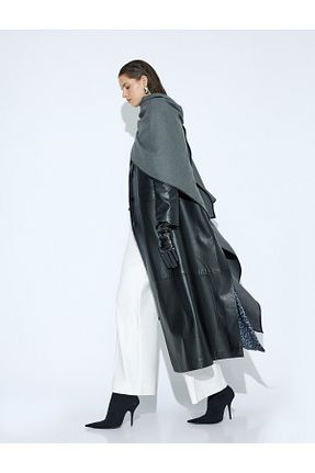 پالتو پشمی مشکی زنانه رگولار Koton - کد 864354097
