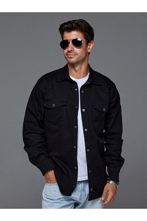 پیراهن مشکی مردانه اورسایز muzzo jeans - کد 868935444