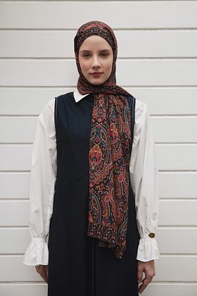 شال قرمز زنانه ویسکون Qef - کد 869649036