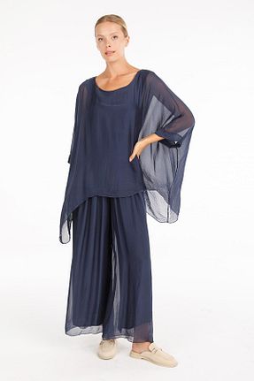 تیشرت سرمه ای زنانه رگولار Glocal - کد 854140398