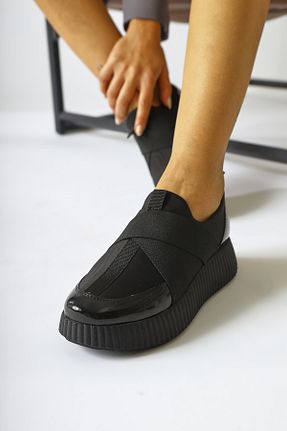 کفش کژوال مشکی زنانه چرم لاکی Limoya - کد 869665298