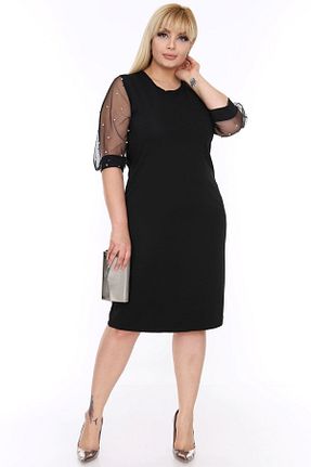 لباس سایز بزرگ مشکی زنانه پنبه ای modayız - کد 4652441