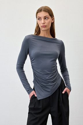بلوز طوسی زنانه ساده VATKALI - کد 869653535