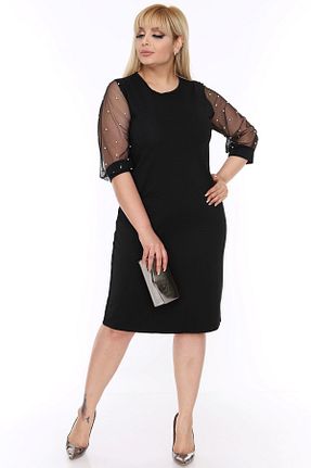 لباس سایز بزرگ مشکی زنانه پنبه ای modayız - کد 4652441