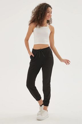 شلوار کرمگن مشکی زنانه پاچه کش دار Fashion Friends - کد 869679654