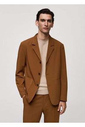 کت نارنجی مردانه اسلیم MANGO Man - کد 844177131