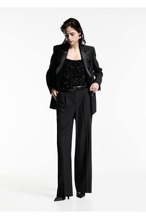 تیشرت مشکی زنانه رگولار MANGO - کد 869694323