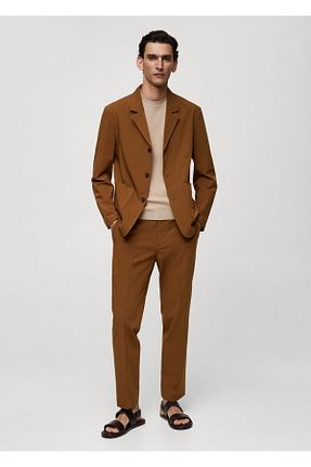 کت نارنجی مردانه اسلیم MANGO Man - کد 844177131