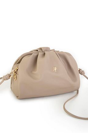 کیف پستچی بژ زنانه چرم مصنوعی Nas Bag - کد 795613895