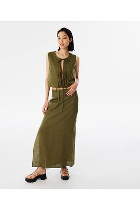 دامن خاکی زنانه بافتنی Twist - کد 844018084