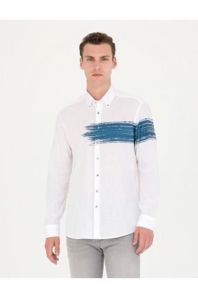 پیراهن سفید مردانه رگولار Pierre Cardin - کد 827846406