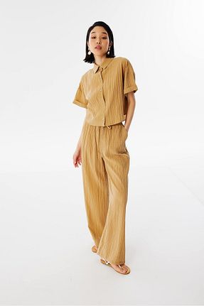 پیراهن بژ زنانه رگولار Twist - کد 837977949