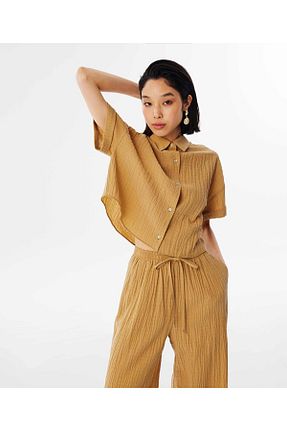 پیراهن بژ زنانه رگولار Twist - کد 837977949