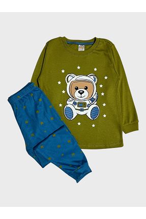 ست لباس راحتی سبز بچه گانه طرح دار elmas kids - کد 869754780