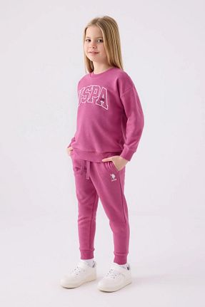 ست لباس راحتی صورتی بچه گانه چاپی U.S. Polo Assn. - کد 870120856