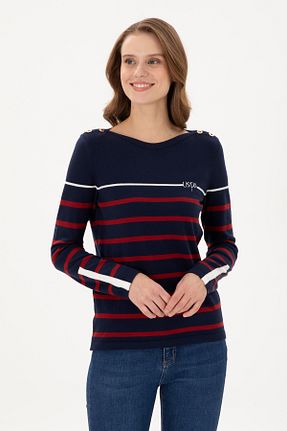 پلیور سرمه ای زنانه ساده U.S. Polo Assn. - کد 869786344