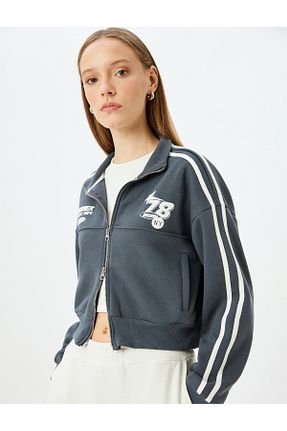 سوئیشرت طوسی زنانه ساده Koton - کد 869814915