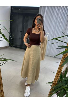 بلوز قهوه ای زنانه ساده caddstore - کد 870279713
