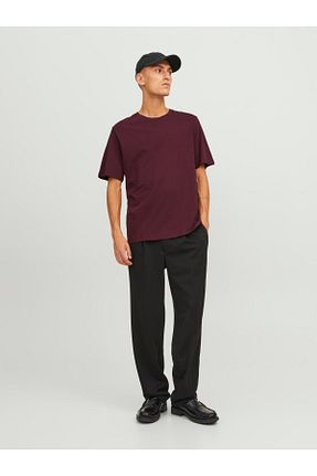 تیشرت زرشکی مردانه یقه دوچرخه Jack & Jones - کد 35546048