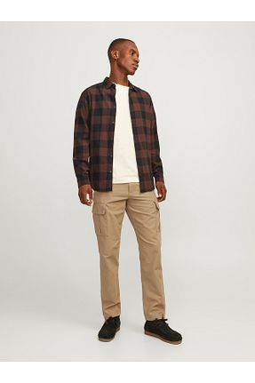 شلوار بژ مردانه پنبه ای Jack & Jones - کد 843223540