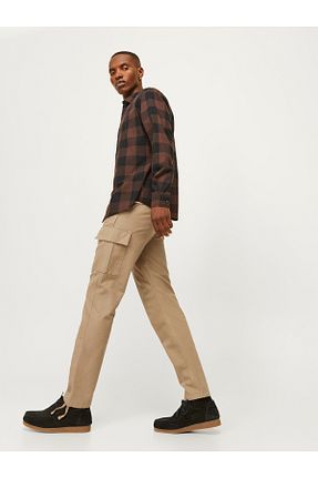 شلوار بژ مردانه پنبه ای Jack & Jones - کد 843223540
