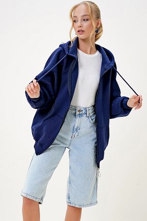 سوئیشرت سرمه ای زنانه لیسانس دار	 Trend Alaçatı Stili - کد 868645024