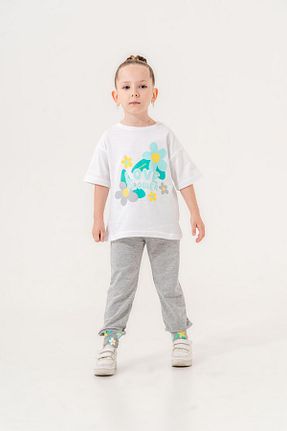 ست بالاتنه و پائین تنه طوسی بچه گانه بافت Mışıl Kids - کد 836303005