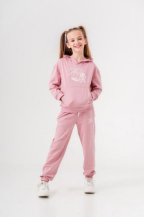 ست بالاتنه و پائین تنه صورتی بچه گانه بافت Mışıl Kids - کد 850102012