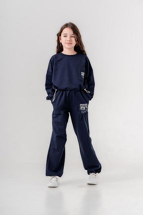 ست بالاتنه و پائین تنه سرمه ای بچه گانه بافت Mışıl Kids - کد 850100768
