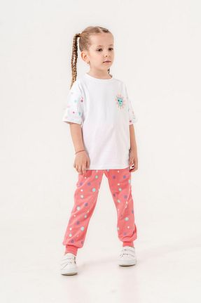 ست بالاتنه و پائین تنه صورتی بچه گانه بافت Mışıl Kids - کد 836056527