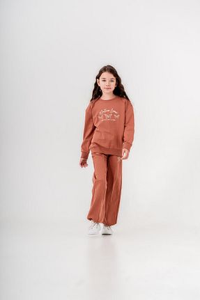 ست بالاتنه و پائین تنه قهوه ای بچه گانه بافت Mışıl Kids - کد 849923753