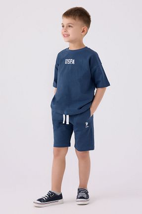 ست بالاتنه و پائین تنه آبی بچه گانه بافت U.S. Polo Assn. - کد 869188727