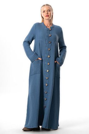 کلاه و ابایا سرمه ای زنانه پنبه ای Eliş Şile Bezi - کد 868540016