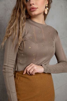 بلوز قهوه ای زنانه طرح دار SHUGAA - کد 806077370