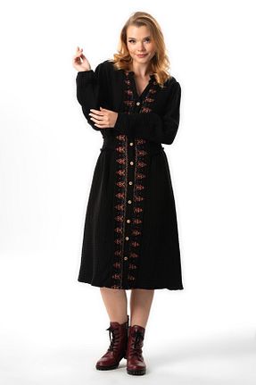لباس مشکی زنانه بافتنی Eliş Şile Bezi - کد 868539326